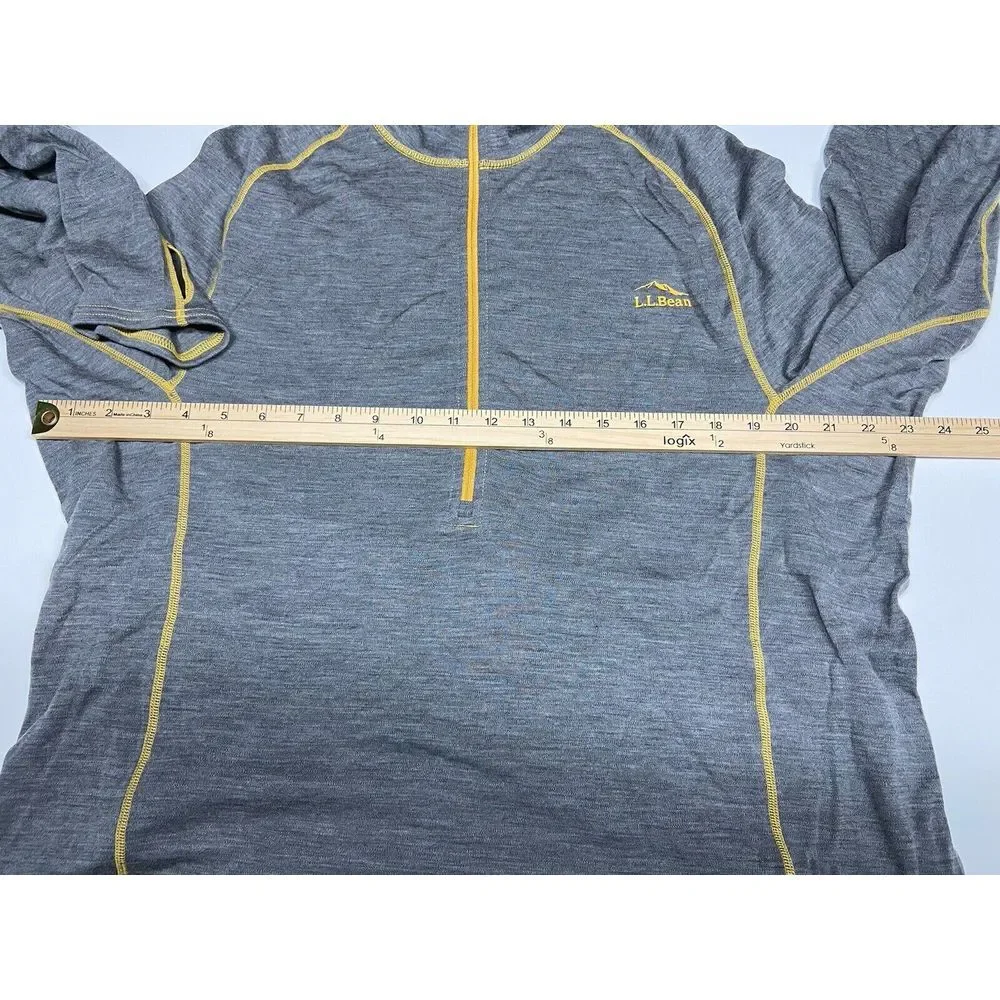 LL Bean Baselayer XXL 100% Merino Wool Cresta Midweight 250 Quarter Zip‎ Top